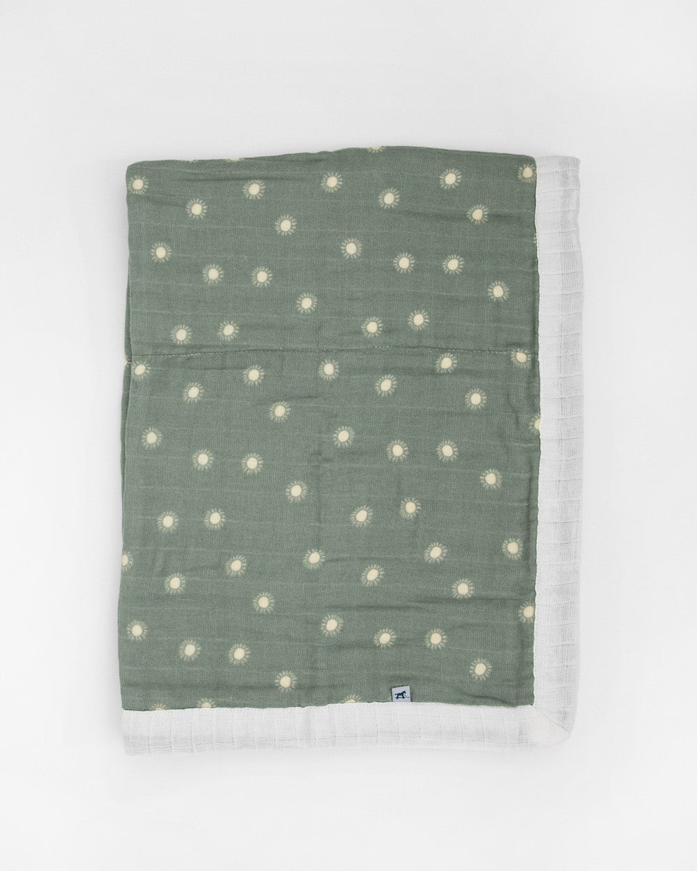 Organic Cotton Muslin Baby Quilt - Sage Suns