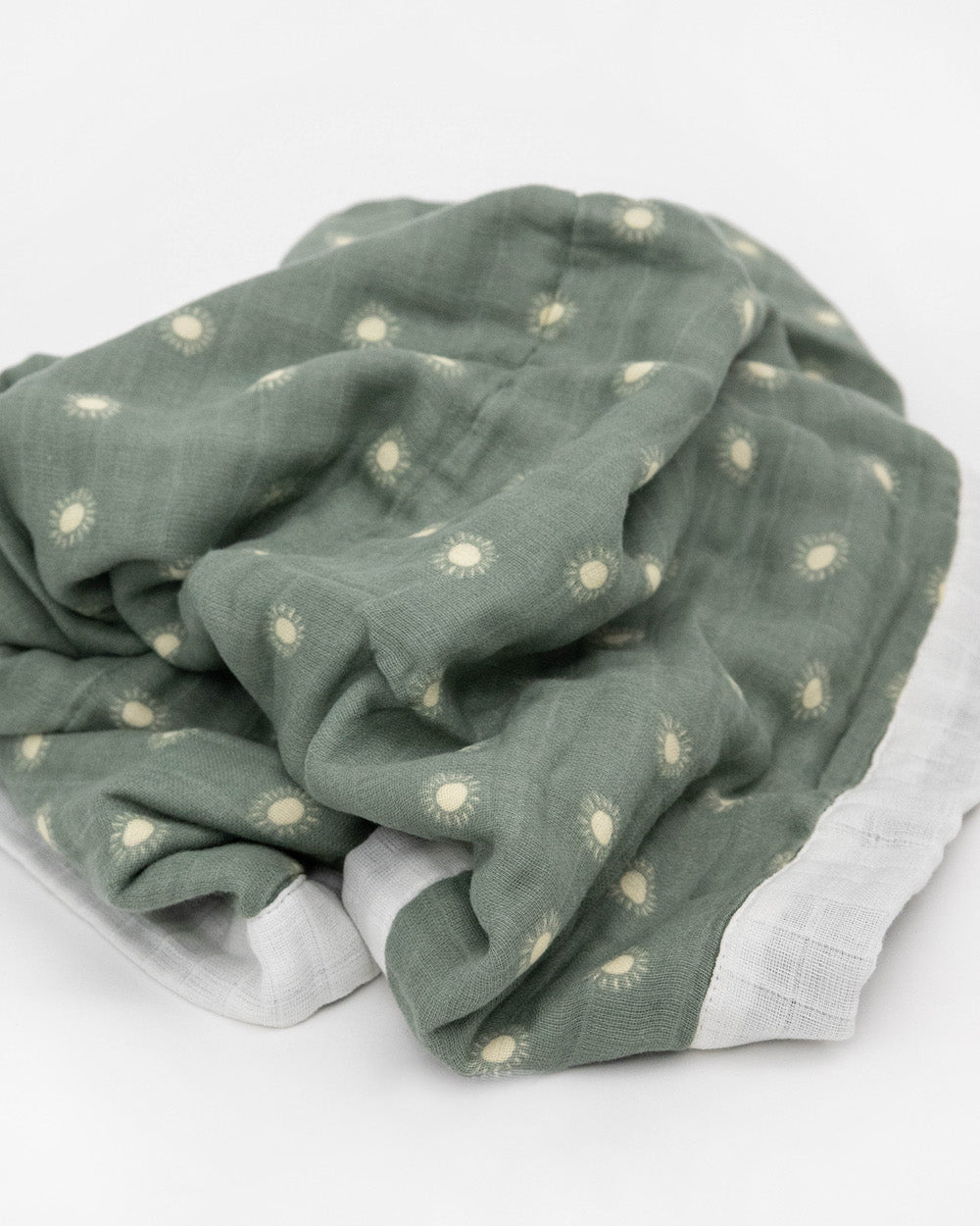 Organic Cotton Muslin Baby Quilt - Sage Suns