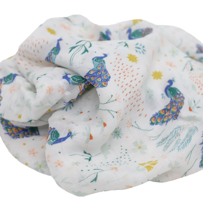 Deluxe Muslin Swaddle Blanket 2 Pack - Peacock