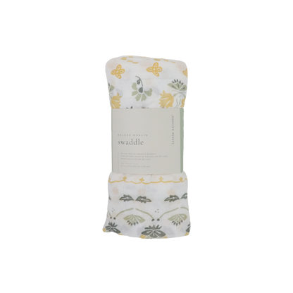 Deluxe Muslin Swaddle Blanket - Heirloom Floral