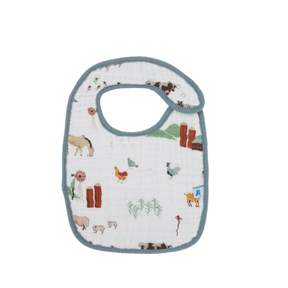 Cotton Muslin Classic Bib 3 Pack - Farmyard