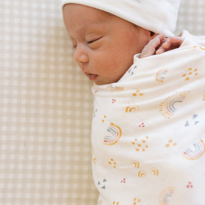 Stretch Knit Swaddle Blanket - Rainbows