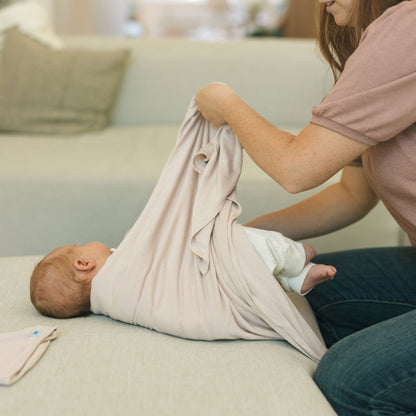 Stretch Knit Swaddle Blanket - Soft Blush