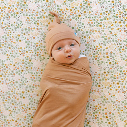 Stretch Knit Swaddle Blanket - Terracotta