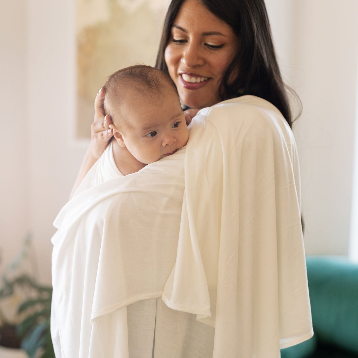 Stretch Knit Swaddle Blanket - White