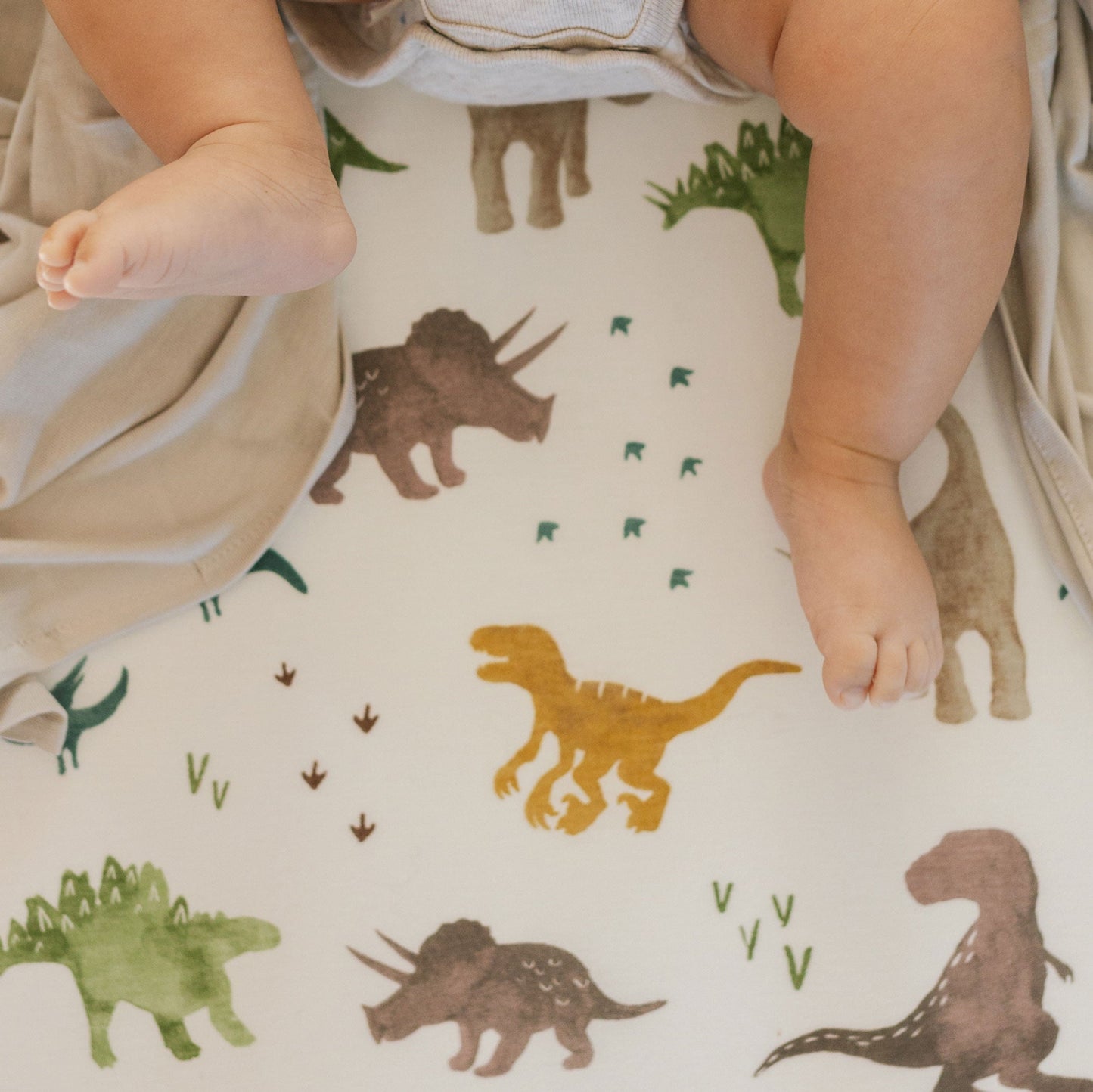 Stretch Knit Crib Sheet - Dino Pals