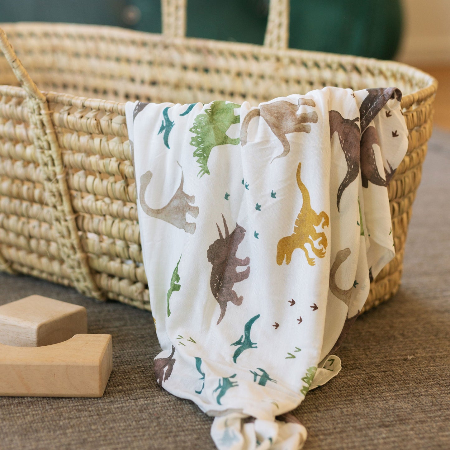 Stretch Knit Swaddle Blanket - Dino Pals