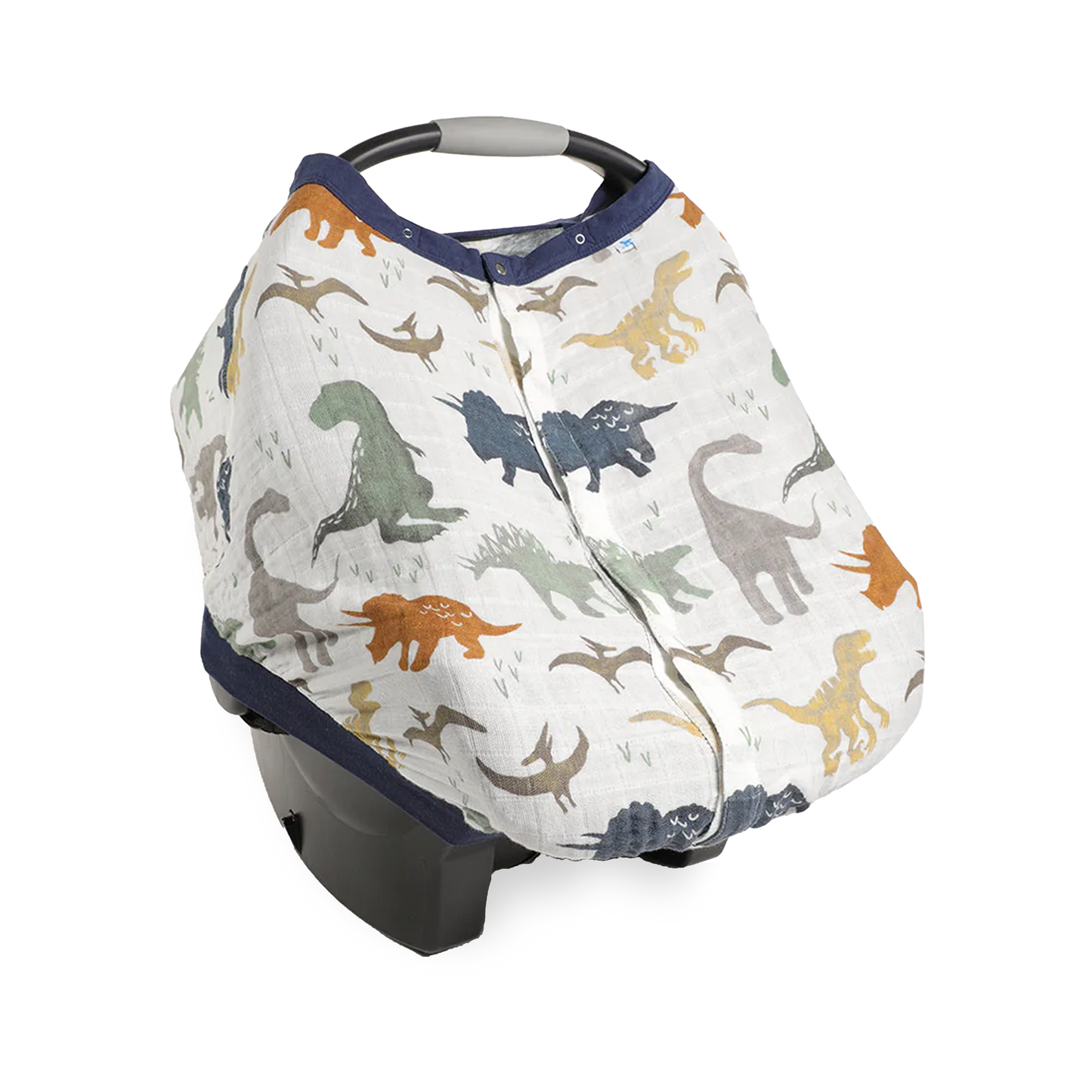 Cotton Muslin Car Seat Canopy - Dino Friends