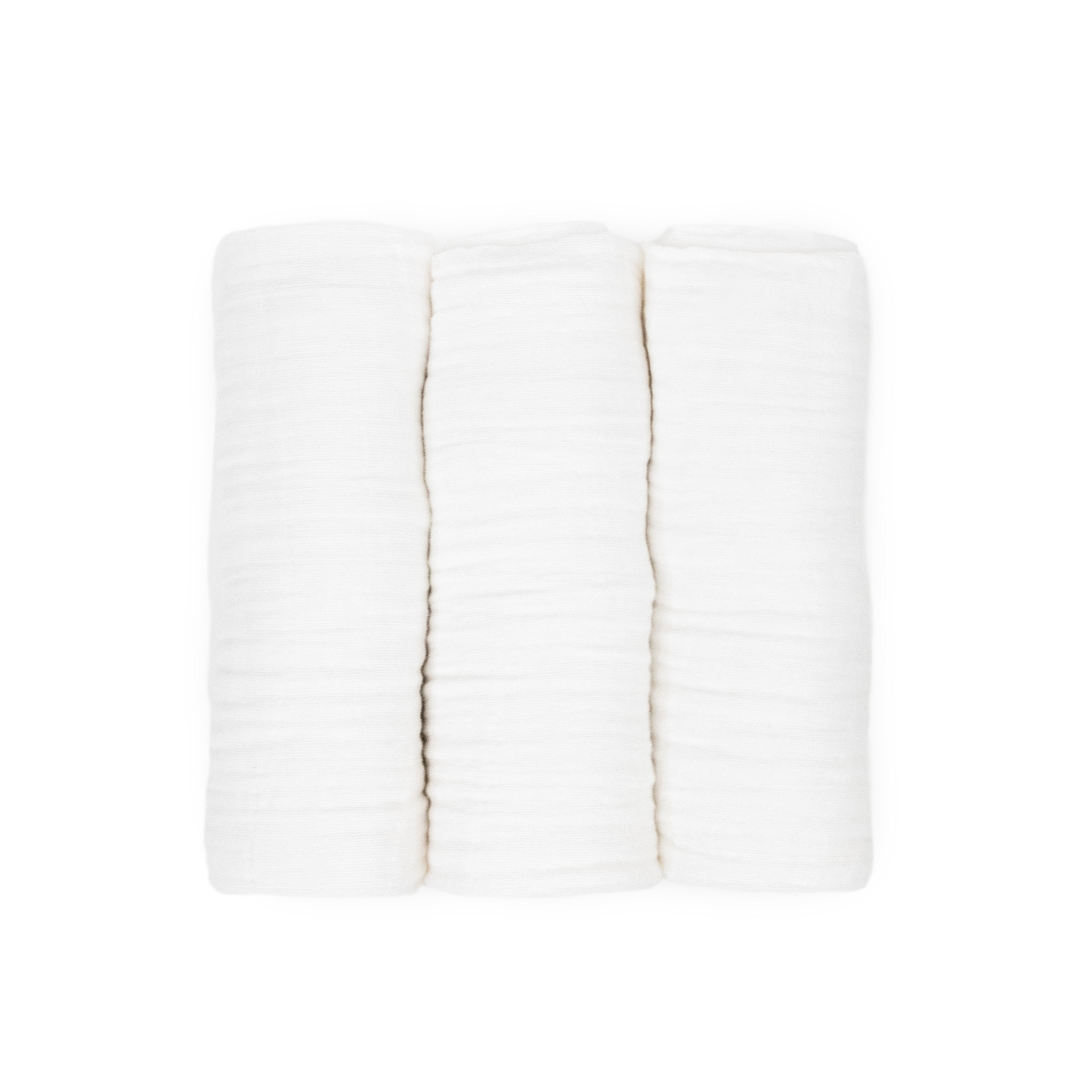 Cotton Muslin Swaddle Blanket 3 Pack - White