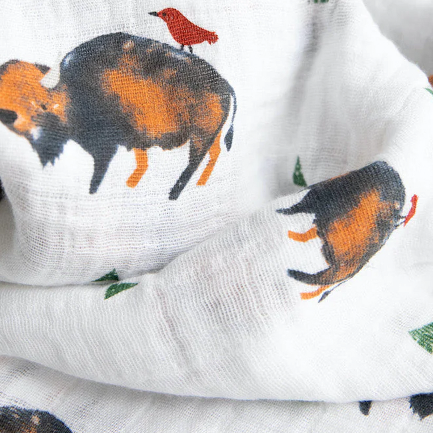 Cotton Muslin Swaddle Blanket 3 Pack - Bison