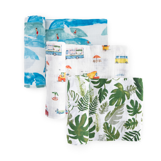 Cotton Muslin Swaddle Blanket 3 Pack - Summer Vibe