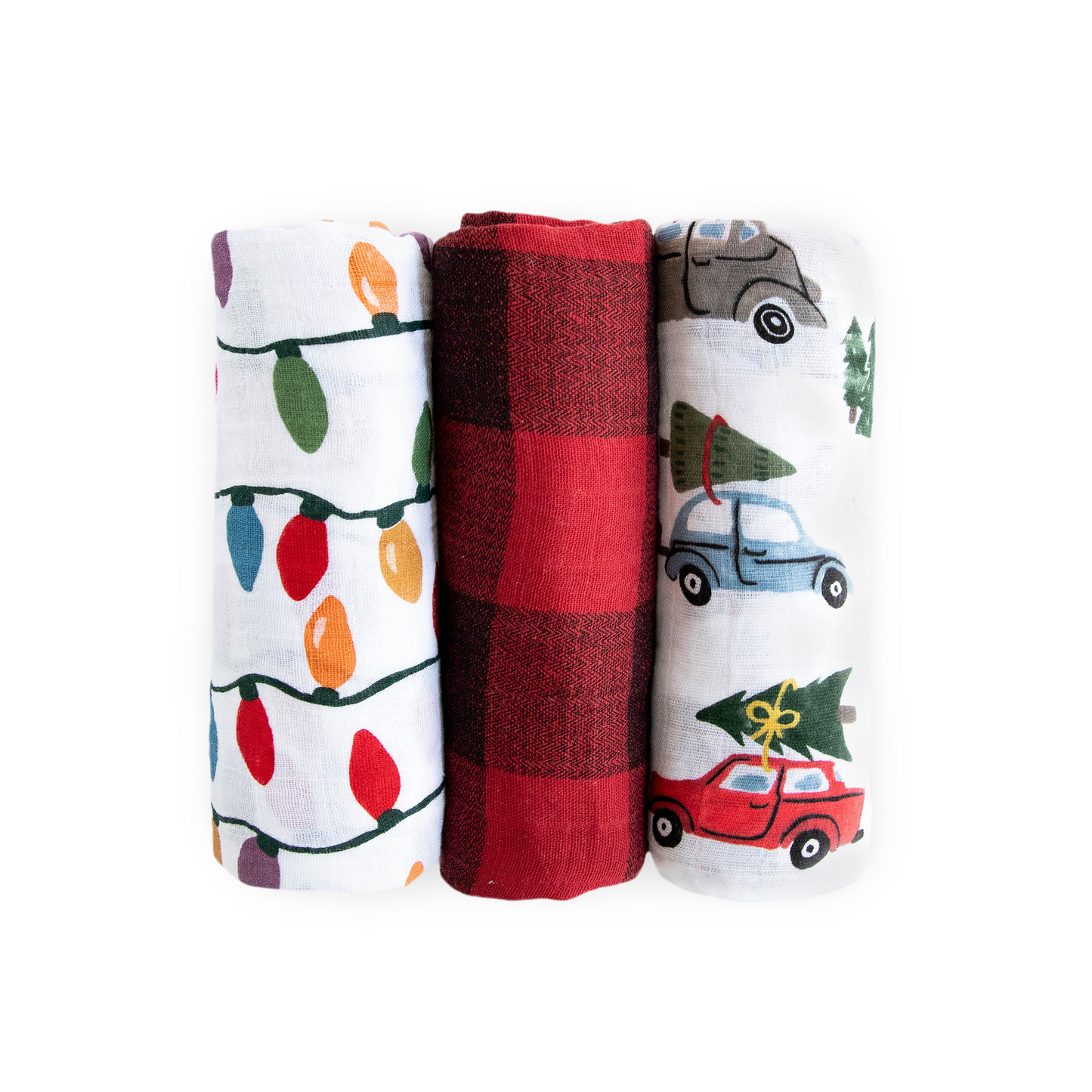 Cotton Muslin Swaddle Blanket 3 Pack - Holiday Haul