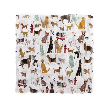 Cotton Muslin Swaddle Blanket 3 Pack - Woof