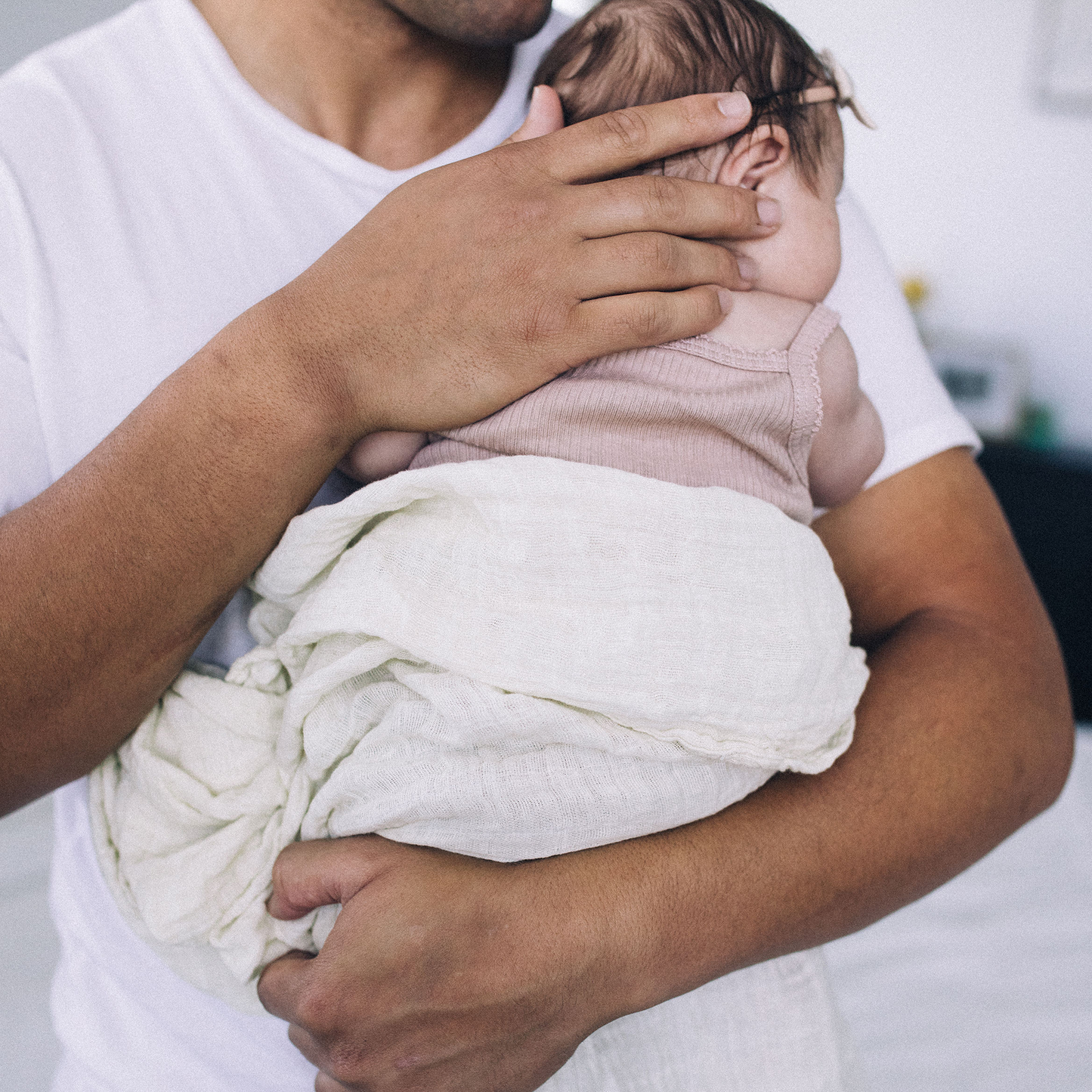 Cotton Muslin Swaddle Blanket 3 Pack - Rose Petal