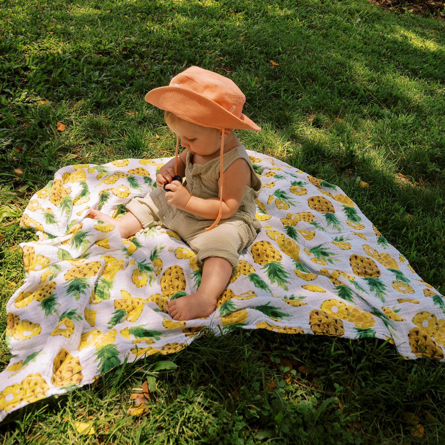 Cotton Muslin Swaddle Blanket 3 Pack - Tropical Fruit