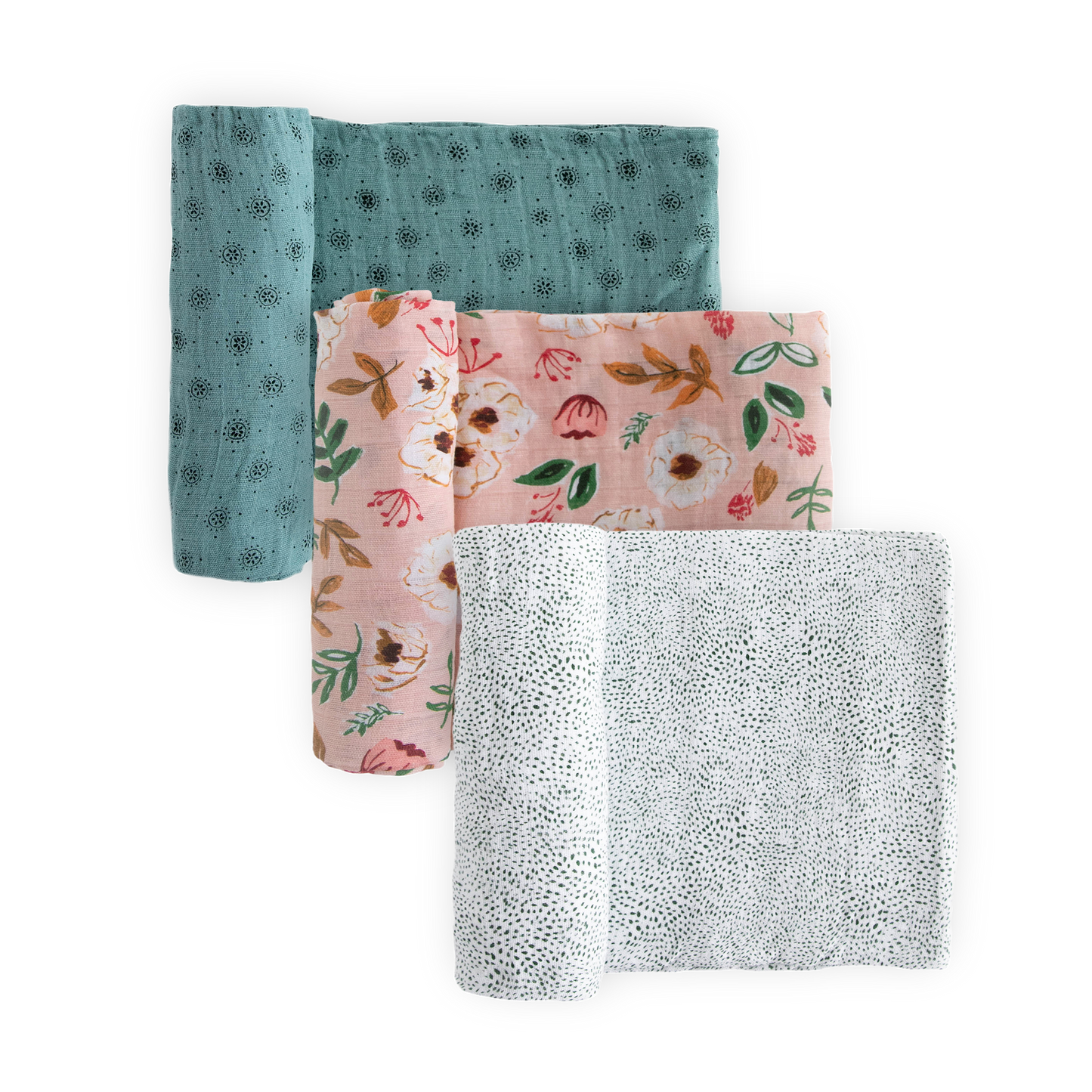 Cotton Muslin Swaddle Blanket 3 Pack - Vintage Floral