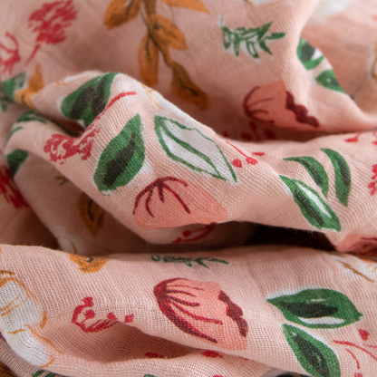 Cotton Muslin Swaddle Blanket 3 Pack - Vintage Floral