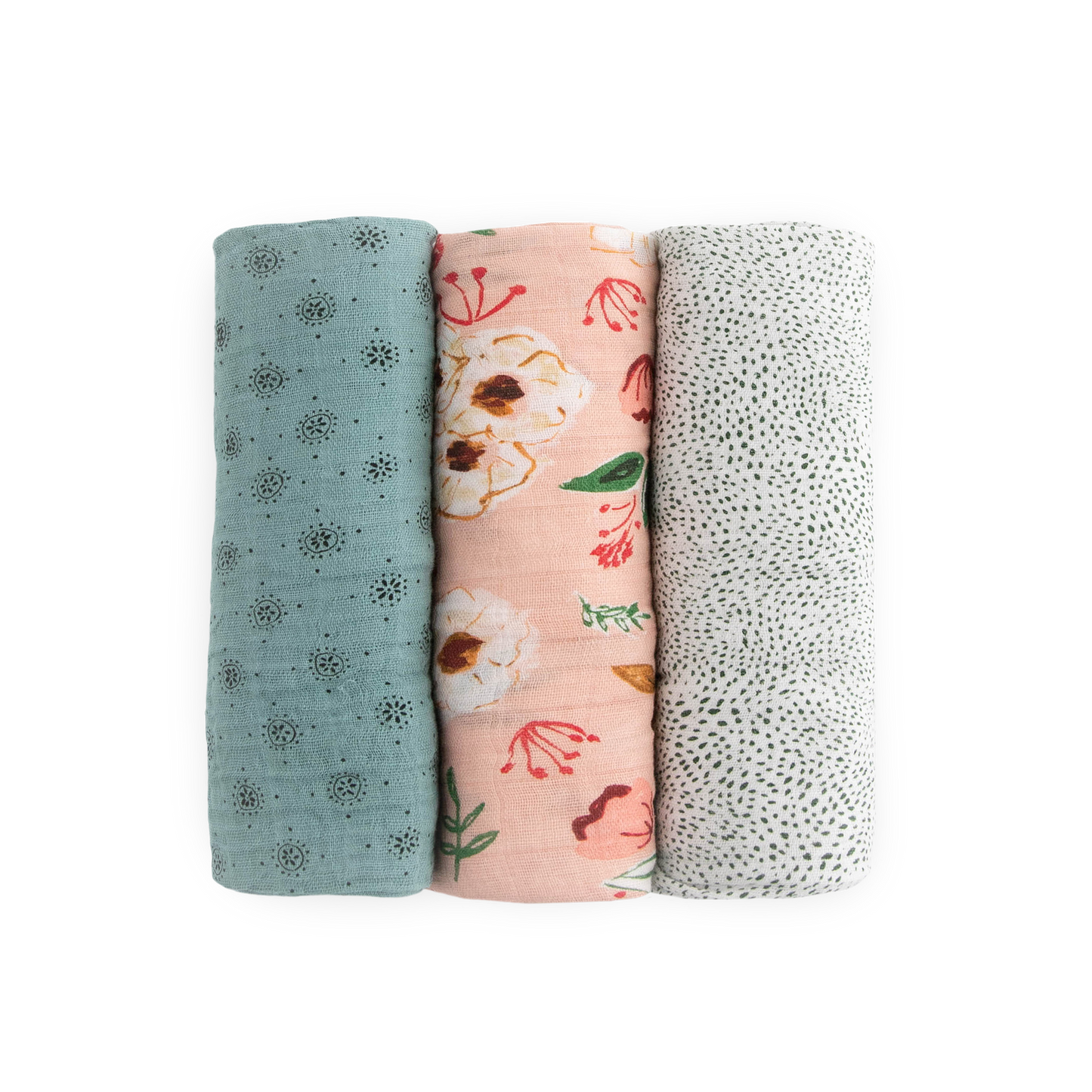 Cotton Muslin Swaddle Blanket 3 Pack - Vintage Floral