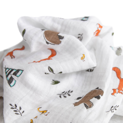 Cotton Muslin Swaddle Blanket 3 Pack - Forest Friends 2