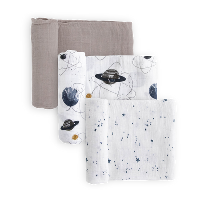 Cotton Muslin Swaddle Blanket 3 Pack - Planetary 2