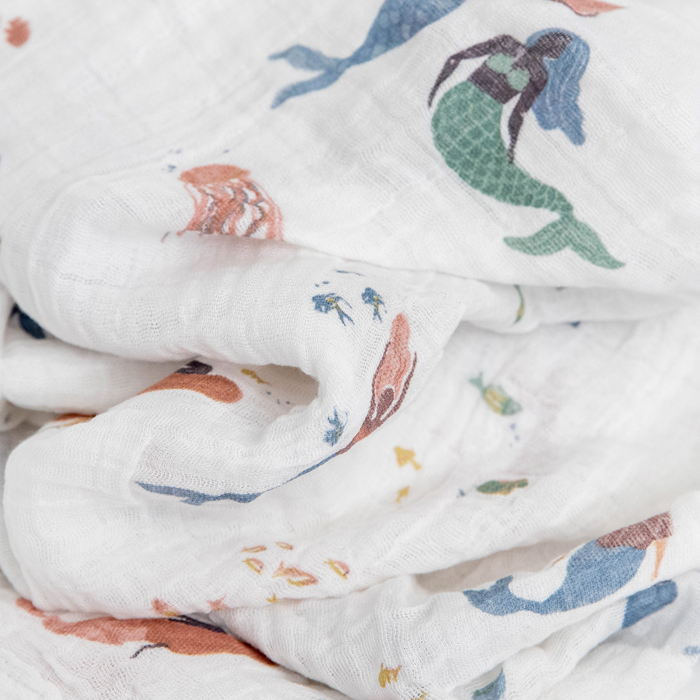 Cotton Muslin Swaddle Blanket 3 Pack - Mermaids