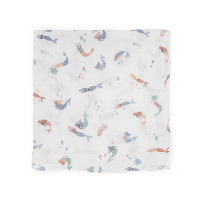 Cotton Muslin Swaddle Blanket 3 Pack - Mermaids