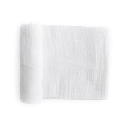 Cotton Muslin Swaddle Blanket - White