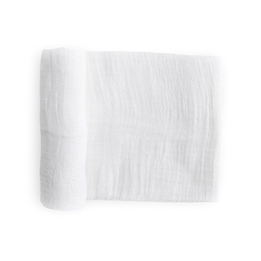 Cotton Muslin Swaddle Blanket - White