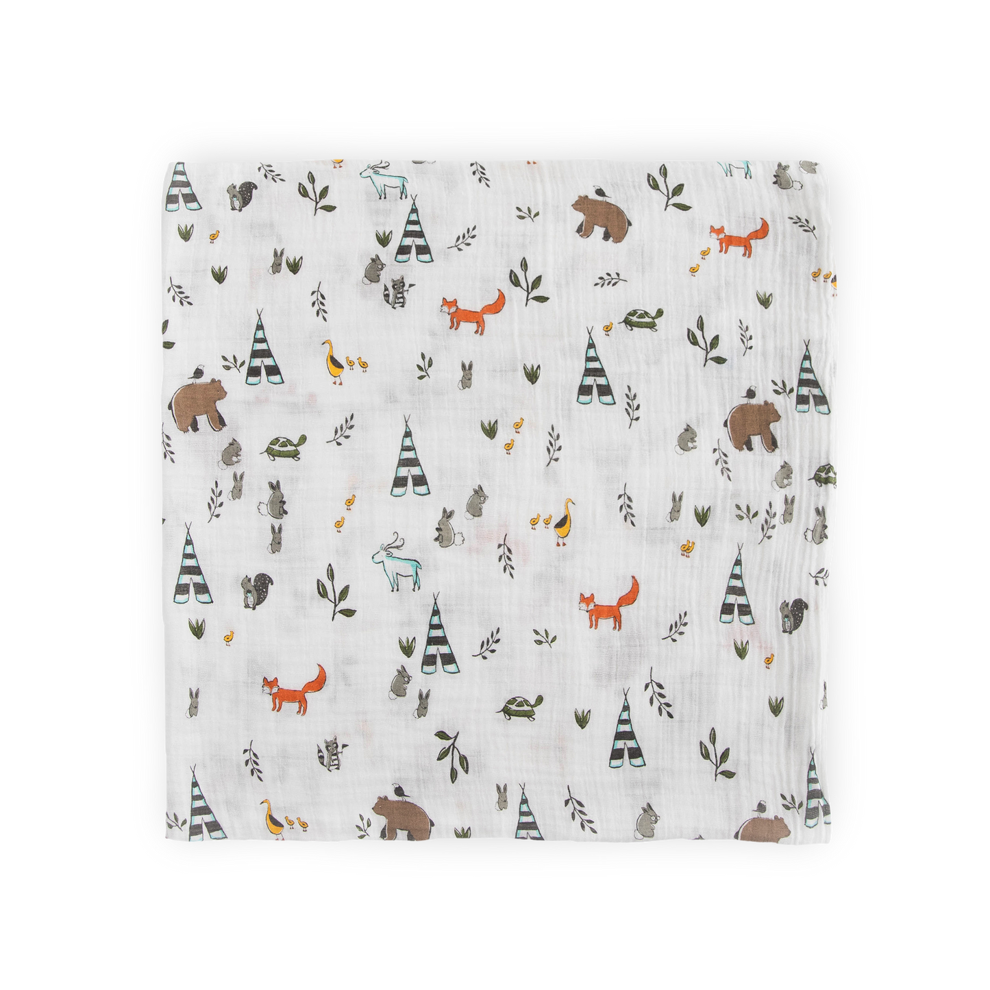 Cotton Muslin Swaddle Blanket - Forest Friends