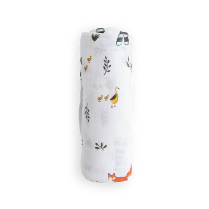 Cotton Muslin Swaddle Blanket - Forest Friends