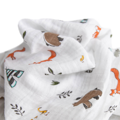 Cotton Muslin Swaddle Blanket - Forest Friends