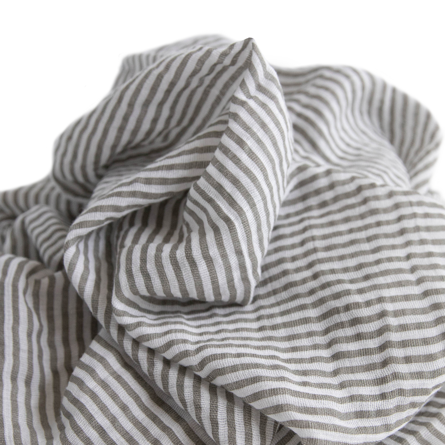 Cotton Muslin Swaddle Blanket - Grey Stripe