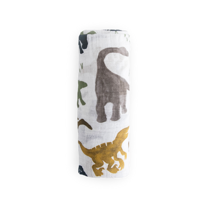 Cotton Muslin Swaddle Blanket - Dino Friends