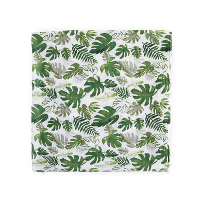 Cotton Muslin Swaddle Blanket - Tropical Leaf