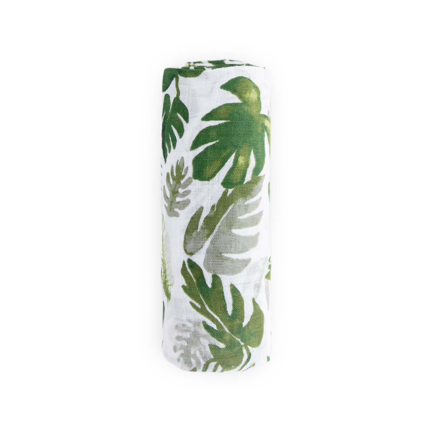 Cotton Muslin Swaddle Blanket - Tropical Leaf