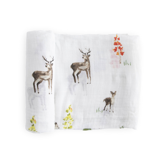 Cotton Muslin Swaddle Blanket - Oh Deer!