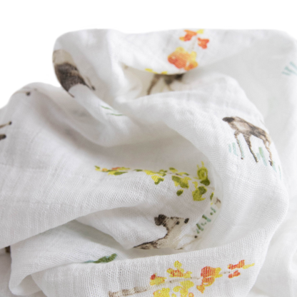 Cotton Muslin Swaddle Blanket - Oh Deer!