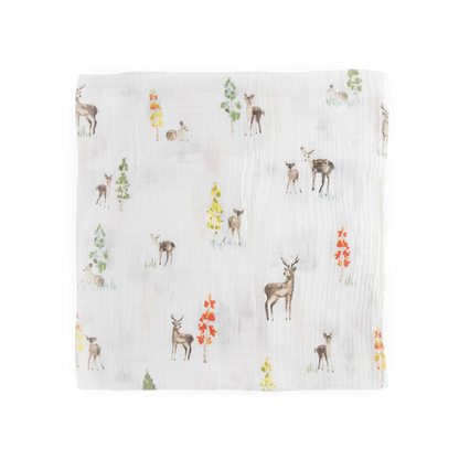 Cotton Muslin Swaddle Blanket - Oh Deer!