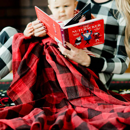 Cotton Muslin Swaddle Blanket - Red Plaid