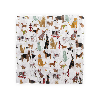 Cotton Muslin Swaddle Blanket - Woof