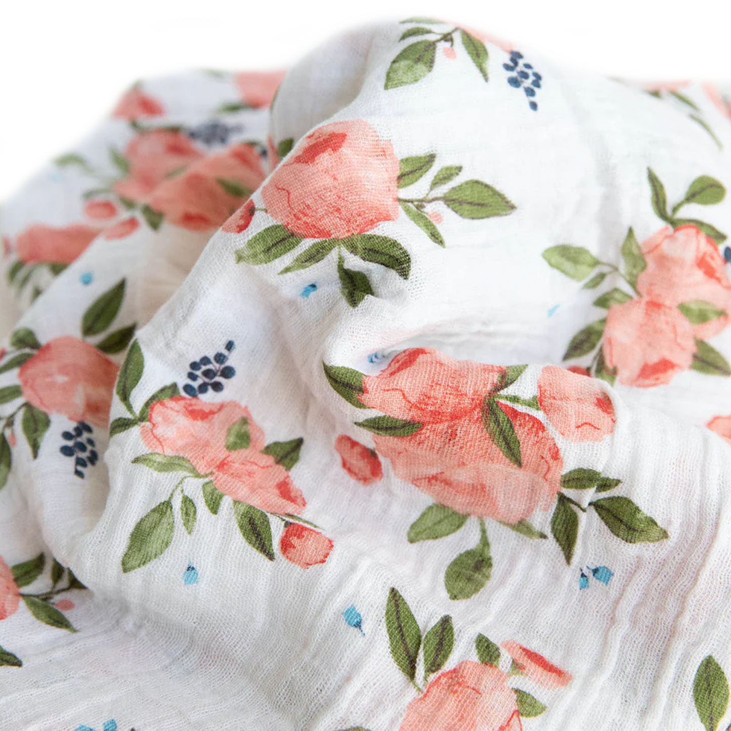 Cotton Muslin Swaddle Blanket - Watercolor Roses