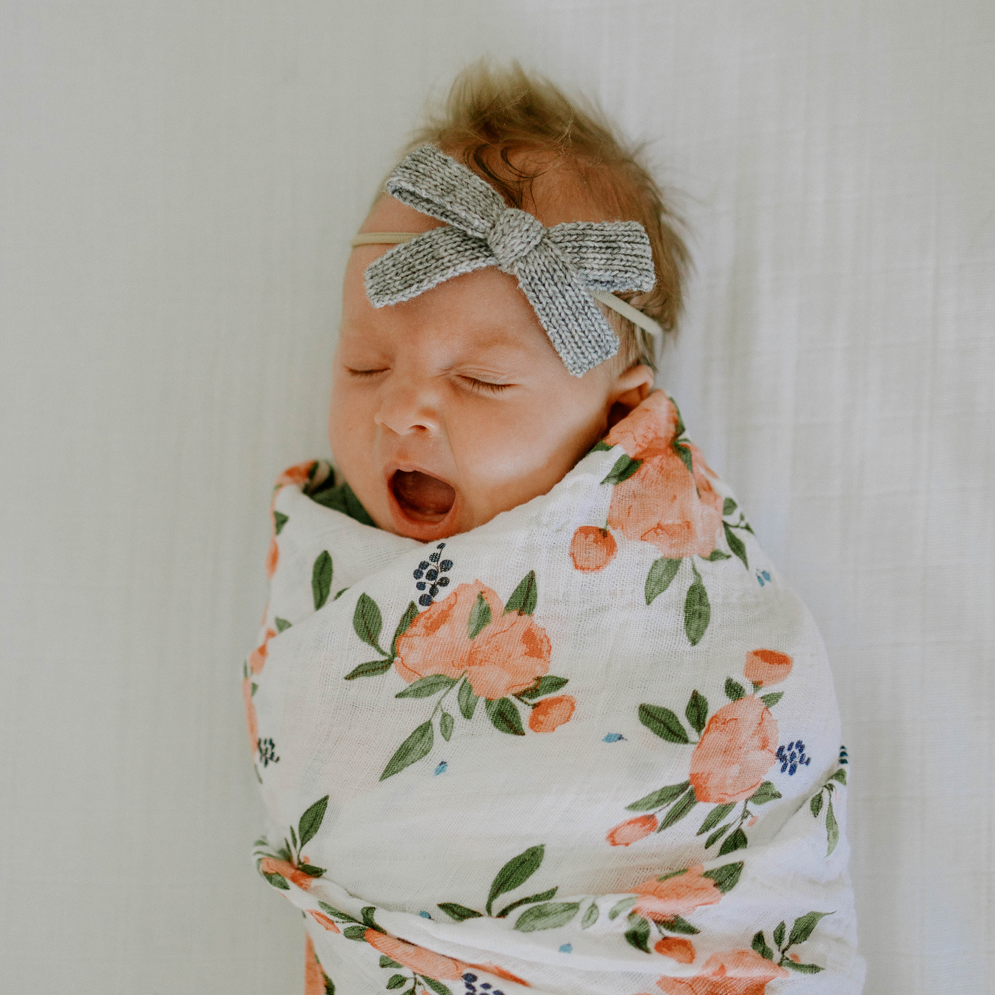 Cotton Muslin Swaddle Blanket - Watercolor Roses