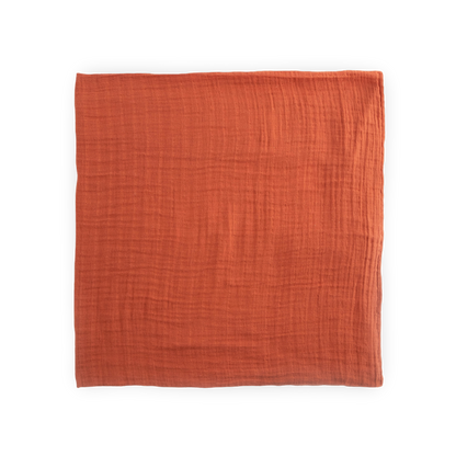 Cotton Muslin Swaddle Blanket - Rust