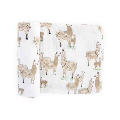 Cotton Muslin Swaddle Blanket - Llama Llama