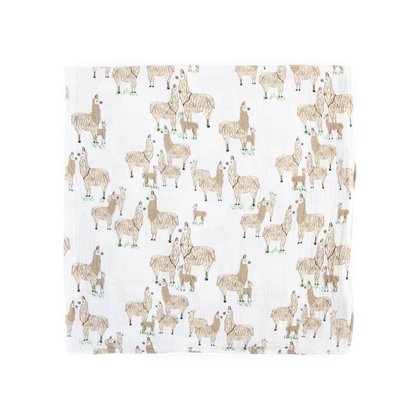 Cotton Muslin Swaddle Blanket - Llama Llama