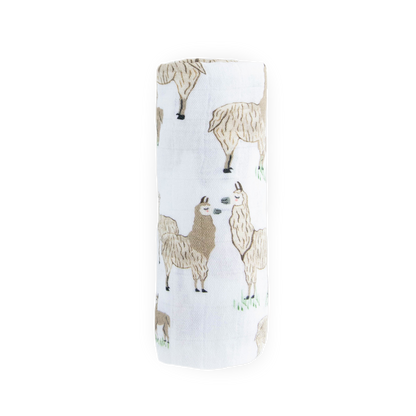 Cotton Muslin Swaddle Blanket - Llama Llama