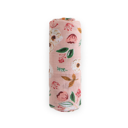 Cotton Muslin Swaddle Blanket - Vintage Floral