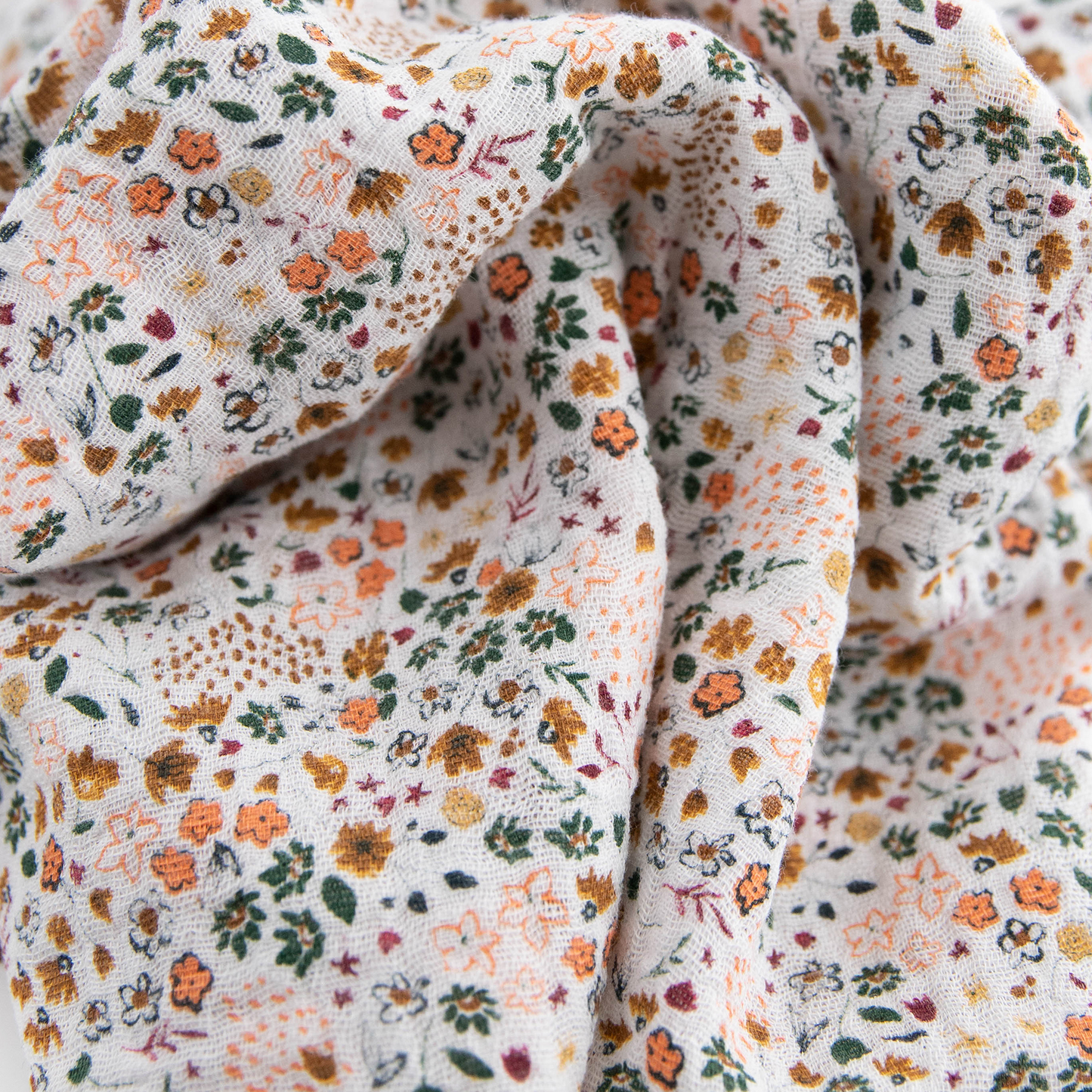 Cotton Muslin Swaddle Blanket - Pressed Petals