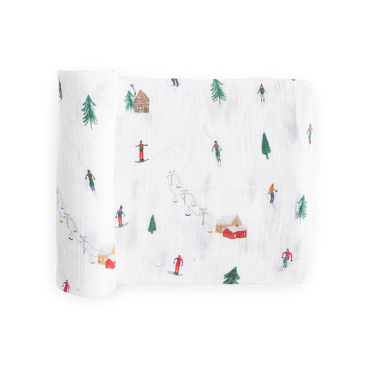 Cotton Muslin Swaddle Blanket - Powder Party