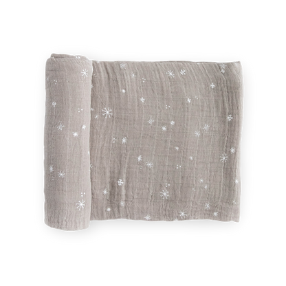 Cotton Muslin Swaddle Blanket - Snow Flurries